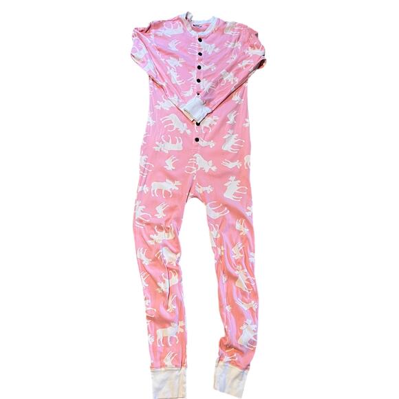 Lazy One Classic Moose Adult Pink One Piece Flapjack. Women's Size Medium - Picture 2 of 8